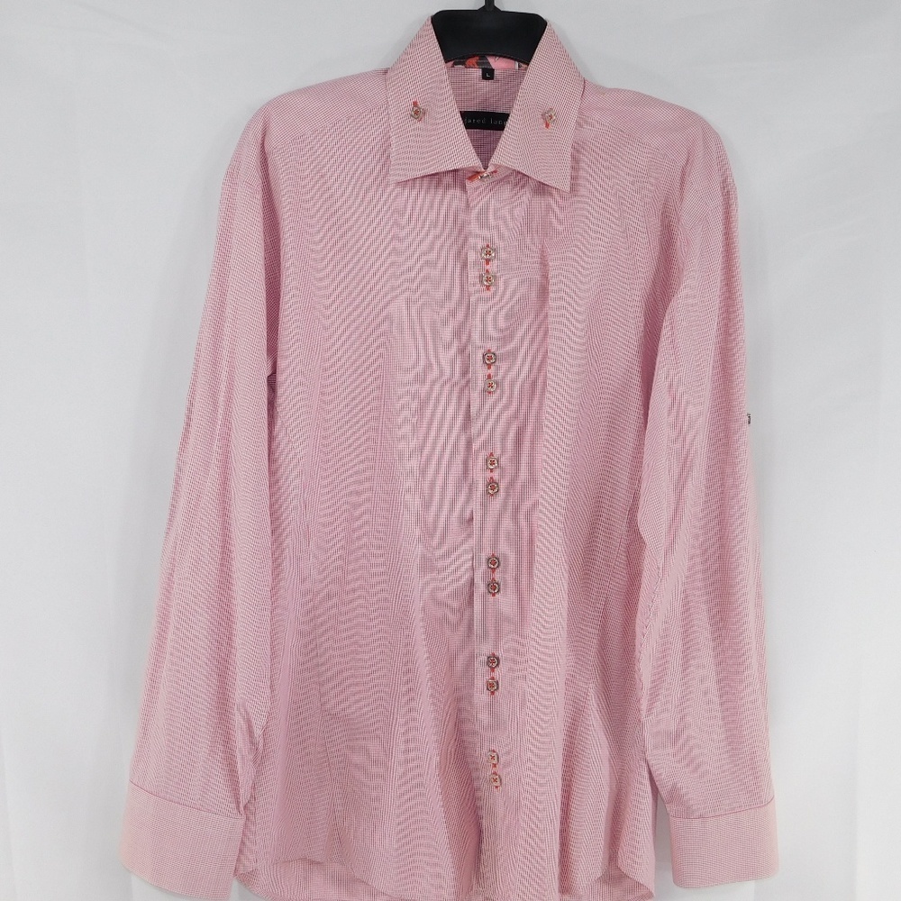 Jared Lang Mens Plaid Long Sleeve  Button Down